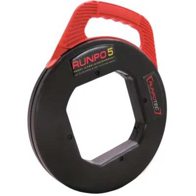 RUNPOTEC Box RUNPO 5 leer 30146 | Ersatzteil für Kabeleinziehband Ø 5,5 mm | ohne Meterzähler | Schwarz