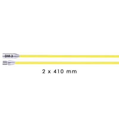 RUNPOTEC Glasfaserstab Set 20457 | Kabeleinziehsystem Zubehör | Ø 3 mm | 2x 0,45 m | RTG 6 mm Gewinde