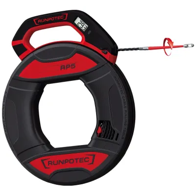 RUNPOTEC Kabeleinziehsystem RP5 10203 | 30m | Ø 5,5mm Polyesterband | digitaler Meterzähler | Bruchlast 270kg
