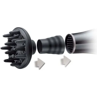 Remington Diffusor Universal D52DU | Haartrockner-Aufsatz für Locken & Volumen | Silikon-Adapter | Zubehör schwarz