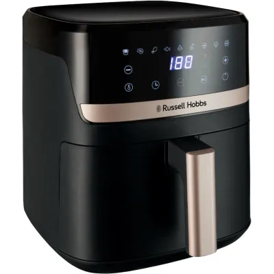 Russell Hobbs Heißluftfritteuse 27620-56 Airfryer | 5,5L Fassungsvermögen | 9 Programme | Digital | schwarz Champagner