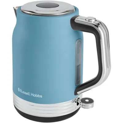 Russell Hobbs Wasserkocher Hanley 28641-70 | 1,7L Edelstahl | 2400W | kabellos | Kalkfilter | 360°-Sockel | Blau