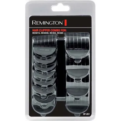 Remington Kammaufsätze SP261 für HC363/HC5015/HC5030 Haarschneider | 12-teilig | Edelstahl | Schwarz | wasserabweisend
