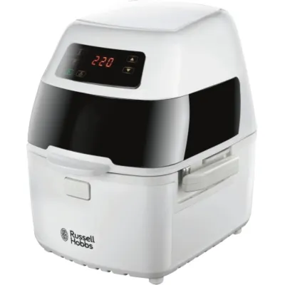 Russell Hobbs Heißluftfritteuse 22101-56 CycloFry Plus | 1300W | rotierender Korb | Touch-Bedienung | 1kg | weiß/schwarz