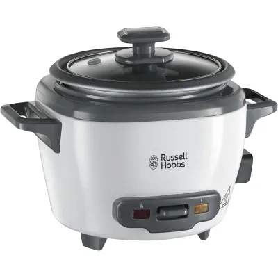 Russell Hobbs Reiskocher Mini 27020-56 | 0,4 l | Warmhaltefunktion | Antihaftbeschichtung | 200 W | weiß/schwarz