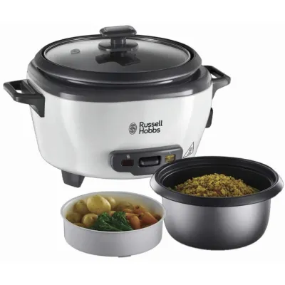 Russell Hobbs Reiskocher 27030-56 | 0,8 l | 6 Portionen | Antihaftbeschichtung | Warmhaltefunktion | 300 Watt | Schwarz