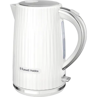 Russell Hobbs Wasserkocher Eden 27360-70 | 1,7L | 2400W | Edelstahlakzente | Kalkfilter herausnehmbar | Weiss