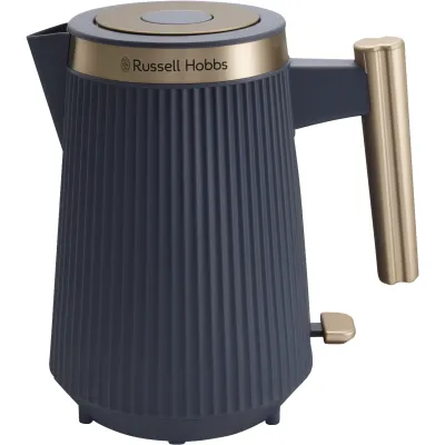 Brontë Wasserkocher 1,7 l | kabellos | 2.400 Watt | Kalkfilter | 360° Sockel | Innenbeleuchtung | Soft Navy