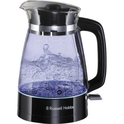 Russell Hobbs Wasserkocher 26080-70 Classic Glass | 1,7 l | 2400W | Glas | schnurlos | Schnellkochfunktion | Kalkfilter