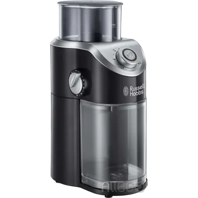 Russell Hobbs Kaffeemühle 23120-56 | Elektrisch | Scheibenmahlwerk | Mahlgrad einstellbar | 140W | 100g | Schwarz