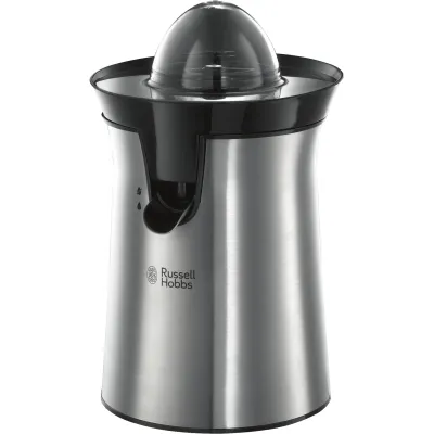 Russell Hobbs Zitruspresse elektrisch 60W Edelstahl | 2 Presskegel | Tropf-Stopp | silber