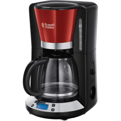 Russell Hobbs Filterkaffeemaschine 24031-56 | 10 Tassen | Timer | Warmhaltefunktion | 1,25L | Edelstahl | Rot