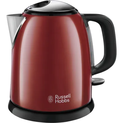 Russell Hobbs Wasserkocher 24992-70 | 1,0l | Edelstahl Rot | 2400W | Schnellkochfunktion | Kalkfilter | kabellos