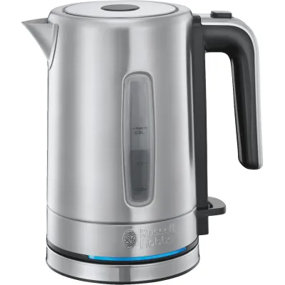 Russell Hobbs Mini-Wasserkocher 24190-70 | 0,8l Edelstahl | 2200W | kompakt | Kalkfilter | LED | grau