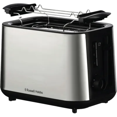 Russell Hobbs Toaster Heaton 2-Scheiben | extra breite Schlitze | Auftau- & Aufwärmfunktion | Edelstahl