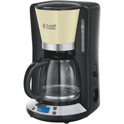 Russell Hobbs Filterkaffeemaschine 24033-56 | Glas-Kanne 10 Tassen | Timer | Warmhaltefunktion | Edelstahl Creme