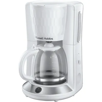 Russell Hobbs Filterkaffeemaschine Honeycomb 27010-56 | 10 Tassen | 1,25l Glaskanne | Warmhaltefunktion | Weiß