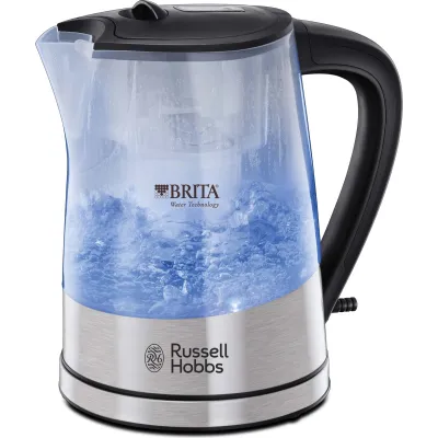 Russell Hobbs Wasserkocher 22850-70 | 1,5L | BRITA Filter | 2200W | Kalkfilter | LED | kabellos | transparent