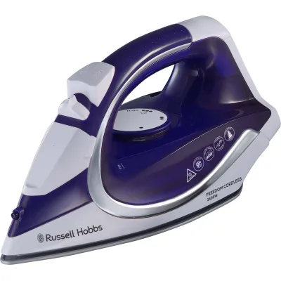Russell Hobbs Dampfbügeleisen 23300-56 kabellos | 2400W | Keramiksohle | 135g/min Dampfstoß | 300ml | weiß/lila