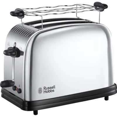 Russell Hobbs Toaster 23310-56 Victory | 2 Scheiben | Schnell-Toast | breite Schlitze | Brötchenaufsatz | Edelstahl