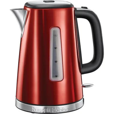Russell Hobbs Wasserkocher 23210-70 Luna Solar Red | 1,7L | 2400W | Edelstahl | Schnellkochfunktion | Kalkfilter | Rot