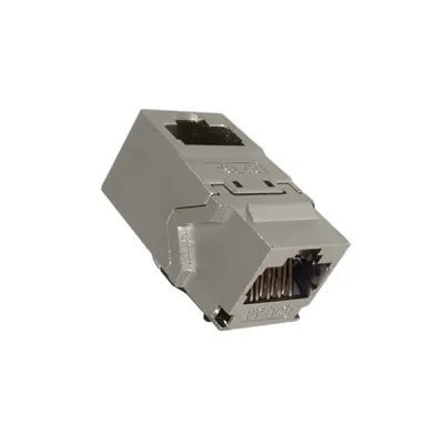 Rutenbeck RJ45 Winkelkupplung 10G 13900371 | Keystone fähig | Cat6 geschirmt | 90° abgewinkelt | PoE+ geeignet