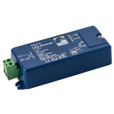 Rutec LED-Dimmer 1-10V 80474 | LED Dimmer | Poti/Taster | 1 Kanal | 8A | 96W 12V / 192W 24V | PWM | Memory-Effekt | IP20