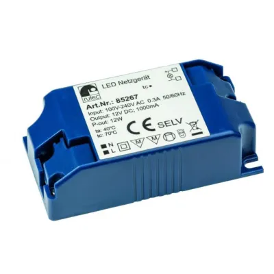 RUTEC LED Netzgerät 85267 | 12V 12W Trafo | IP20 | 100-240V AC | Schraubanschluss | Kurzschlussschutz | 86x45x26mm