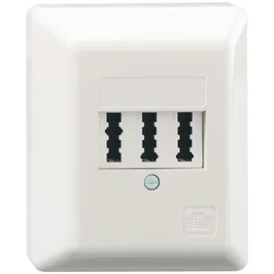 Rutenbeck TAE-Anschlussdose 10310114 | Telefondose NFF 3-fach | Aufputz | 3x6-polig | reinweiß RAL9010