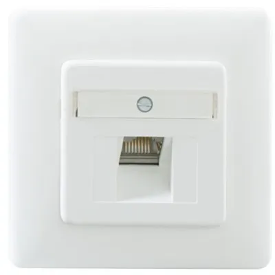 Rutenbeck UAE-Cat.6A Netzwerkdose | 1x RJ45 | UP | geschirmt | LSA | schräg | reinweiß RAL9010 | 136112030