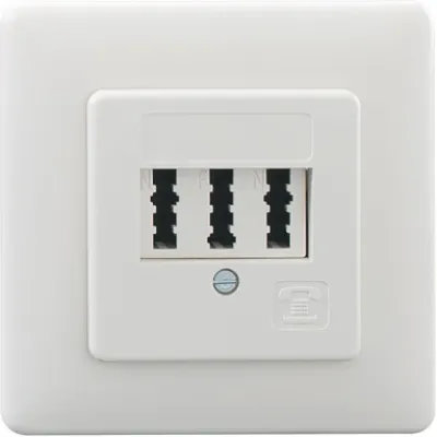Rutenbeck TAE-Anschlussdose 3x6 NFN UP | 1 Telefon & 2 Zusatzgeräte | Schraubkontakte | reinweiß RAL9010