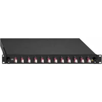 RUTENBECK Spleissbox 2280301120 | 19 Zoll 1HE | 12x LC-Duplex OM4 | Patchpanel LWL Multimode | ausziehbar | schwarz