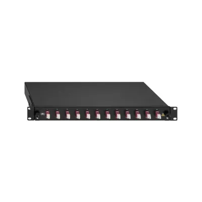 RUTENBECK Spleissbox 2280301120 | 19 Zoll 1HE | 12x LC-Duplex OM4 | Patchpanel LWL Multimode | ausziehbar | schwarz