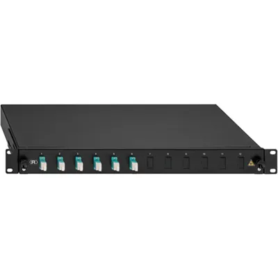 Rutenbeck Spleissbox 19" 1HE 2280300060 | LC-Duplex | OM3 Multimode 50/125 | 6x LC-D | ausziehbar | schwarz | aqua