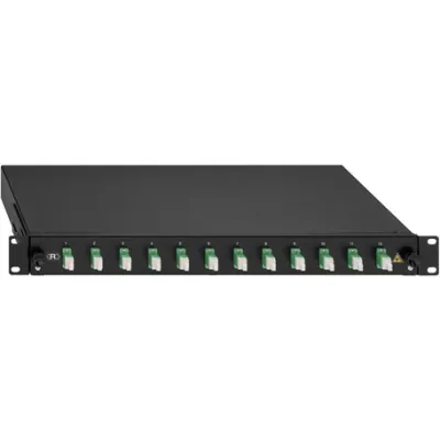 Rutenbeck Spleißbox 19" 1HE 2280304120 | LC-Duplex 12-fach | OS2 APC | ausziehbar | Singlemode | schwarz RAL9005