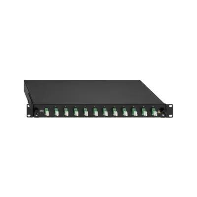 Rutenbeck Spleißbox 19" 1HE 2280304120 | LC-Duplex 12-fach | OS2 APC | ausziehbar | Singlemode | schwarz RAL9005