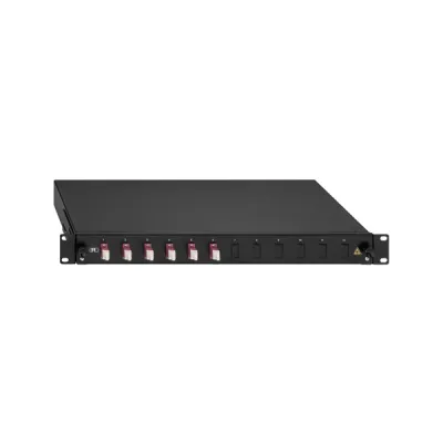 Rutenbeck Spleissbox 2280301060 | 19" 1HE Rackmount | 6x LC-Duplex | OM4 50/125µm | mit Pigtails | schwarz RAL9005