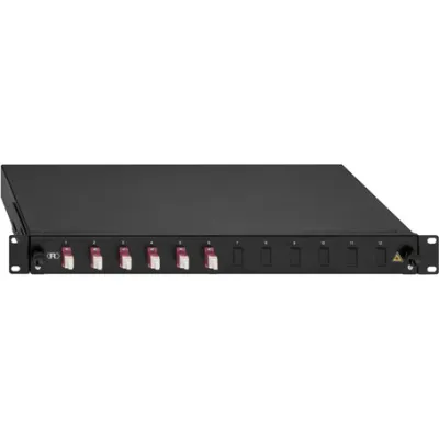 Rutenbeck Spleissbox 2280301060 | 19" 1HE Rackmount | 6x LC-Duplex | OM4 50/125µm | mit Pigtails | schwarz RAL9005