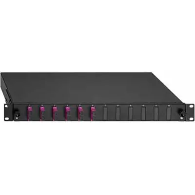Rutenbeck Spleissbox 19" 1HE 2280306060 | LWL Patchpanel | 6x SC-Duplex | OM4 Multimode | ausziehbar | schwarz RAL9005