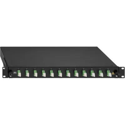 RUTENBECK Spleissbox 19" 1HE 2280302120 | LWL Patchpanel 12x LC-Duplex | OM5 | ausziehbar | schwarz | mit Pigtails
