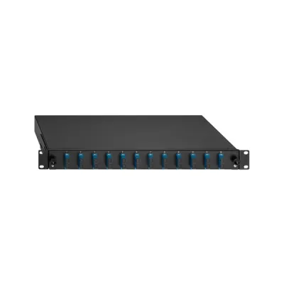 Rutenbeck Spleissbox 2280308120 | LWL Patchpanel 12x SC-Duplex OS2 Singlemode | 19 Zoll 1HE | ausziehbar | schwarz