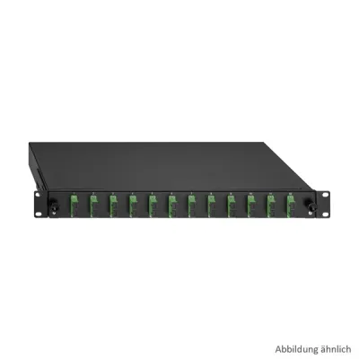 Rutenbeck Spleissbox 19" 1HE 2280307240 | LWL-Patchpanel 24x SC-D Duplex | OM5 50/125 | mit Pigtails | grau RAL7035