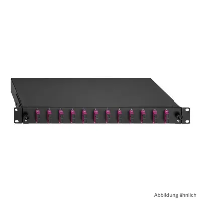 RUTENBECK Spleißbox 2280309240 | LWL Patchpanel 19" 1HE | 24x SC-Duplex | OS2 Singlemode | APC | ausziehbar | schwarz