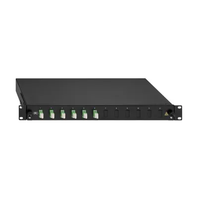 RUTENBECK BasicLine Spleissbox 2280302060 | 19" 1HE LWL-Patchpanel | 6x LC-Duplex OM5 | ausziehbar | schwarz