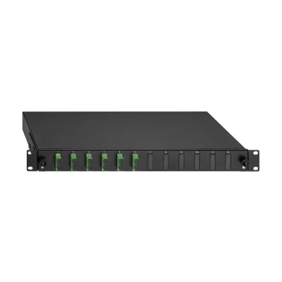 Rutenbeck Spleissbox 2280307060 | LWL-Patchpanel 19" 1HE | 6x SC-Duplex | OM5 Multimode | ausziehbar | schwarz