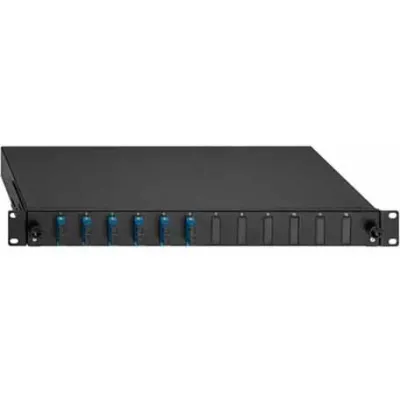 Rutenbeck Spleissbox 2280308060 | 19" 1HE LWL-Patchpanel | 6x SC-Duplex | OS2 Singlemode | ausziehbar | schwarz RAL9005