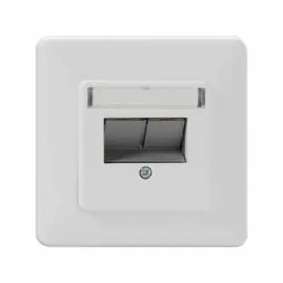 Rutenbeck Modularanschlussdose UM-Cat.6A iso 10G-MD 2 Up rw | Cat.6A | 2x RJ45 | geschirmt | Unterputz | PoE++