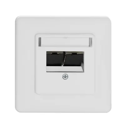 Rutenbeck Modularanschlussdose UM-Cat.6A iso 10G-MD 2 Up rw | Cat.6A | 2x RJ45 | geschirmt | Unterputz | PoE++