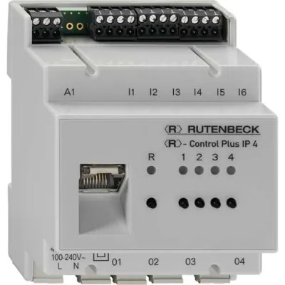 Rutenbeck Fernschaltgerät Control Plus IP 4 | 700802615 | 4x16A | 6 Eingänge | DIN-Schiene | RJ45