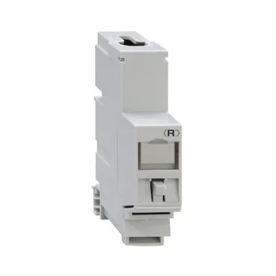 Rutenbeck | REG-Montageadapter | Cat6A 10G | Universalmodul RJ45 | DIN-Schiene | geschirmt | lichtgrau